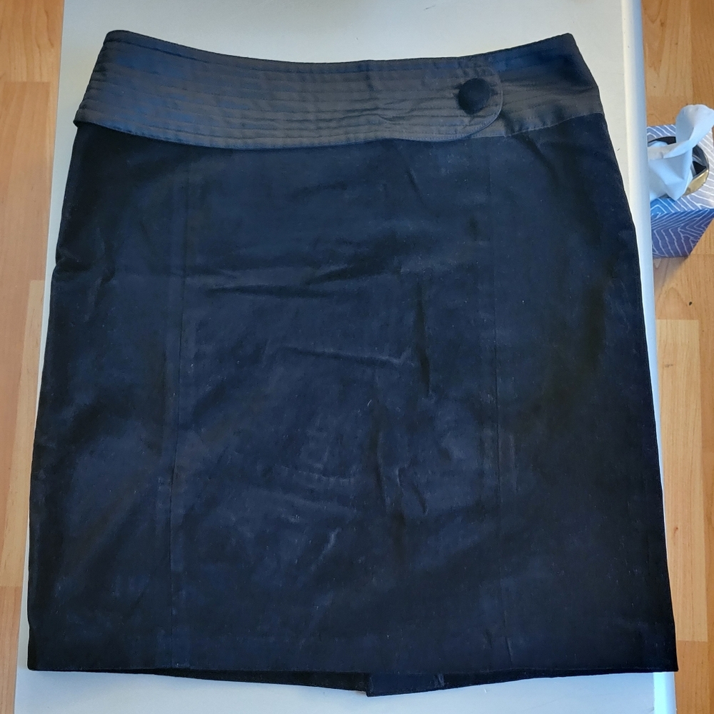 Black Velvet Pencil Skirt Size 9